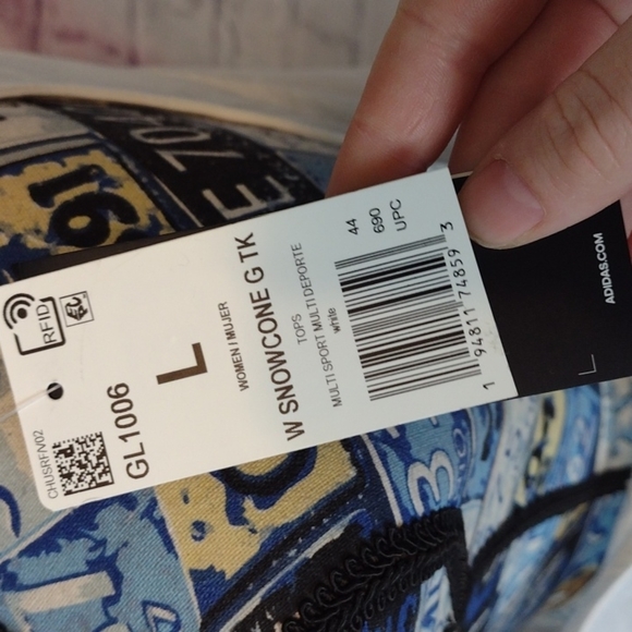 ADIDAS - lot of 2 racer back tank top snowcone black and white size large - Picture 4 of 7